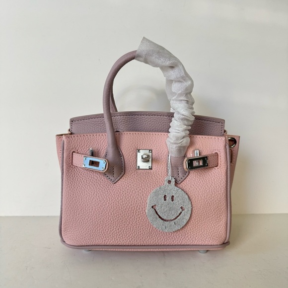 *FLAW Pink Lavender Colorblock 20 Lock Key Doctor's Bag Satchel Crossbody T14 - Picture 10 of 13
